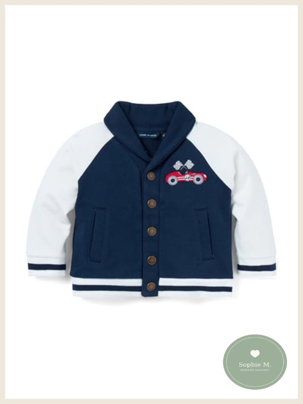 Baby Boys Race Car Cardigan Sweater Snap Front Long Sleeve